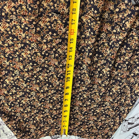 Vintage Express Navy Floral A-Line Skirt - Picture 6 of 8